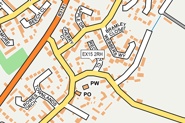 EX15 2RH map - OS OpenMap – Local (Ordnance Survey)