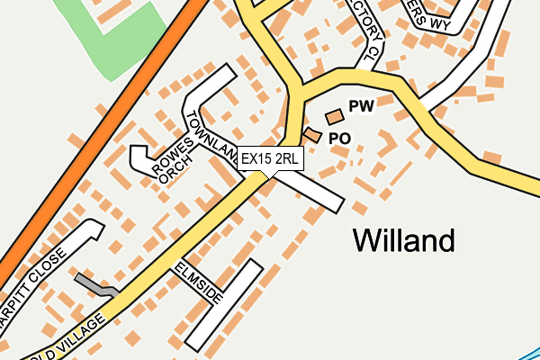 EX15 2RL map - OS OpenMap – Local (Ordnance Survey)