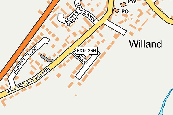 EX15 2RN map - OS OpenMap – Local (Ordnance Survey)