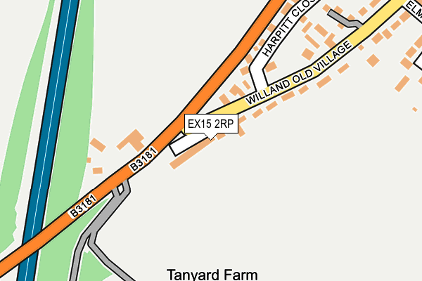 EX15 2RP map - OS OpenMap – Local (Ordnance Survey)