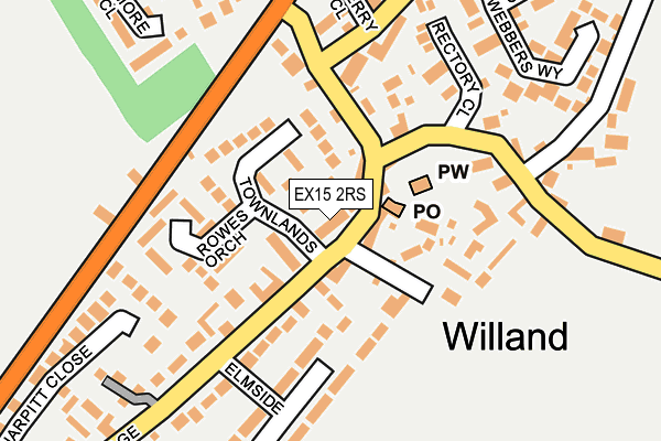 EX15 2RS map - OS OpenMap – Local (Ordnance Survey)