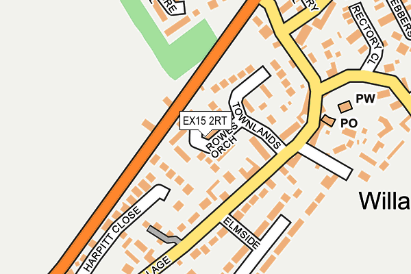 EX15 2RT map - OS OpenMap – Local (Ordnance Survey)