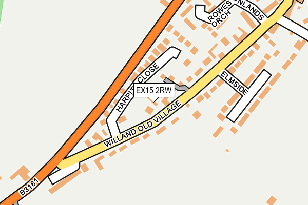 EX15 2RW map - OS OpenMap – Local (Ordnance Survey)