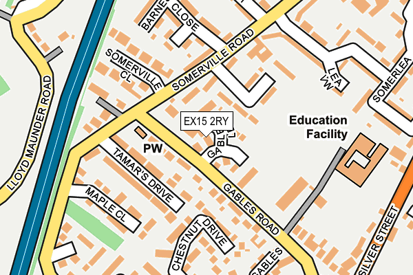 EX15 2RY map - OS OpenMap – Local (Ordnance Survey)