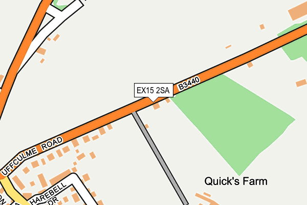 EX15 2SA map - OS OpenMap – Local (Ordnance Survey)