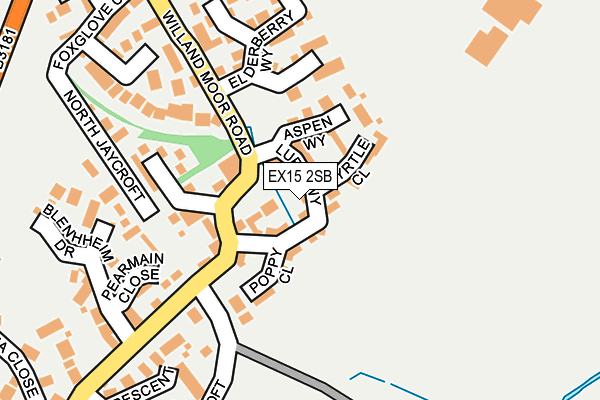 EX15 2SB map - OS OpenMap – Local (Ordnance Survey)