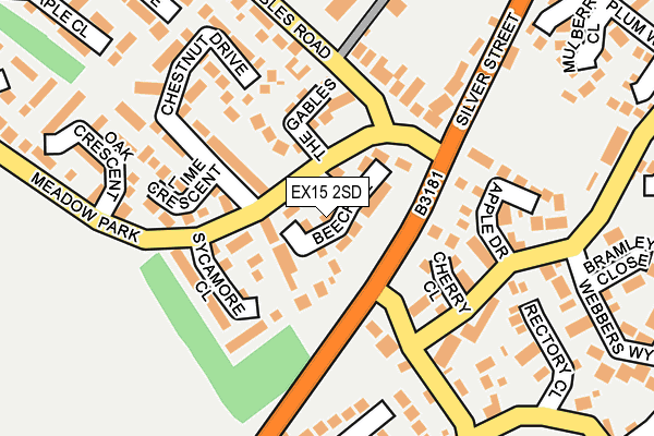 EX15 2SD map - OS OpenMap – Local (Ordnance Survey)
