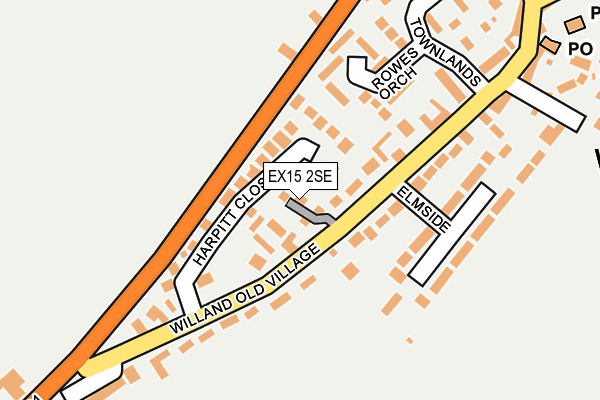 EX15 2SE map - OS OpenMap – Local (Ordnance Survey)