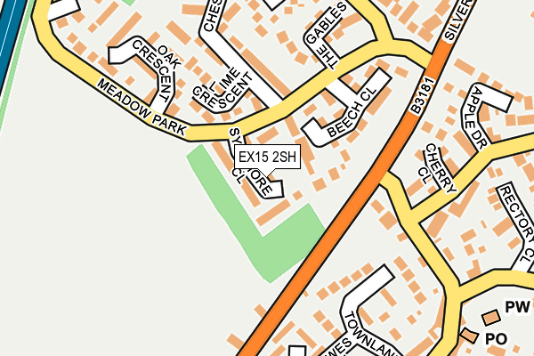 EX15 2SH map - OS OpenMap – Local (Ordnance Survey)