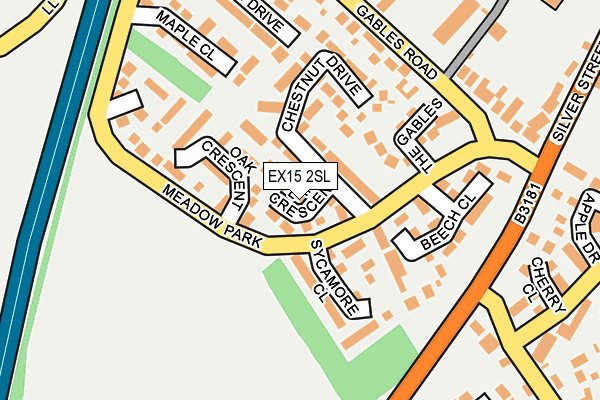 EX15 2SL map - OS OpenMap – Local (Ordnance Survey)