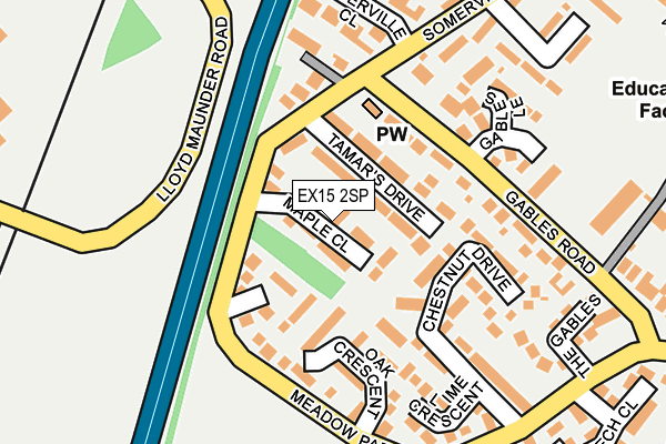 EX15 2SP map - OS OpenMap – Local (Ordnance Survey)
