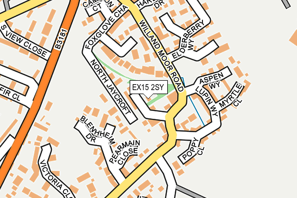EX15 2SY map - OS OpenMap – Local (Ordnance Survey)