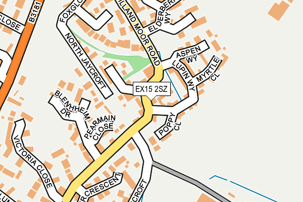 EX15 2SZ map - OS OpenMap – Local (Ordnance Survey)