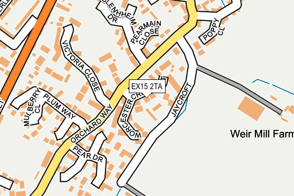 EX15 2TA map - OS OpenMap – Local (Ordnance Survey)