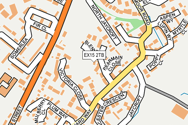 EX15 2TB map - OS OpenMap – Local (Ordnance Survey)