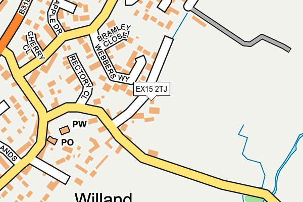 EX15 2TJ map - OS OpenMap – Local (Ordnance Survey)
