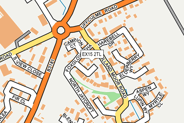 EX15 2TL map - OS OpenMap – Local (Ordnance Survey)