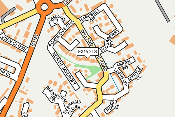 EX15 2TS map - OS OpenMap – Local (Ordnance Survey)