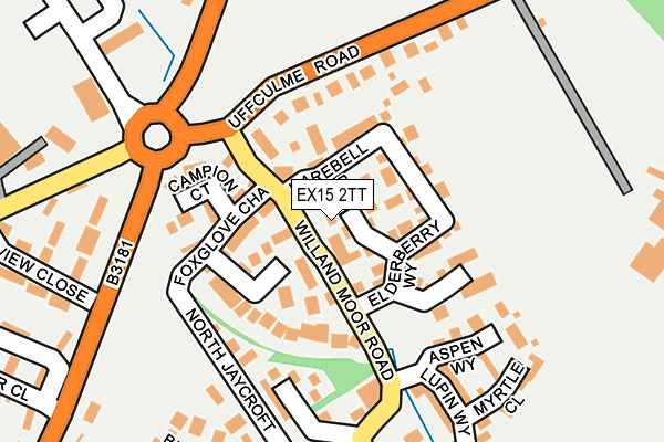 EX15 2TT map - OS OpenMap – Local (Ordnance Survey)