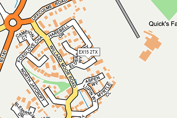 EX15 2TX map - OS OpenMap – Local (Ordnance Survey)