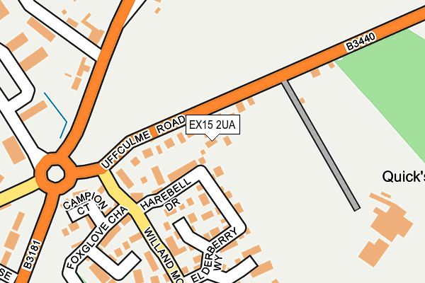 EX15 2UA map - OS OpenMap – Local (Ordnance Survey)