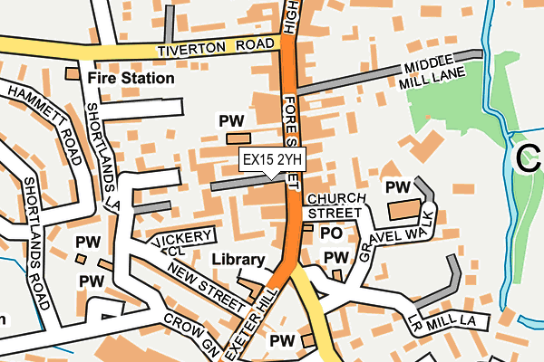 EX15 2YH map - OS OpenMap – Local (Ordnance Survey)