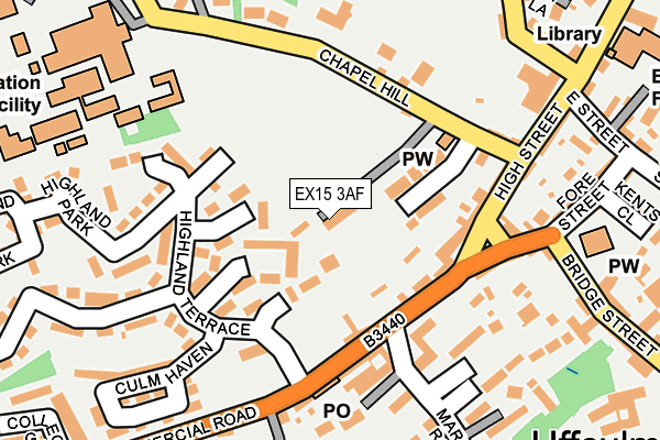 EX15 3AF map - OS OpenMap – Local (Ordnance Survey)