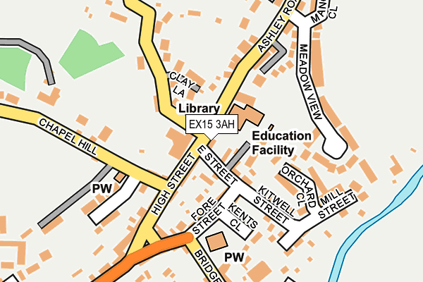 EX15 3AH map - OS OpenMap – Local (Ordnance Survey)