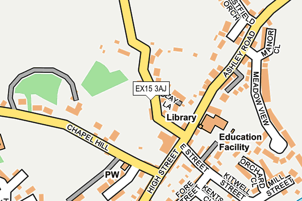 EX15 3AJ map - OS OpenMap – Local (Ordnance Survey)