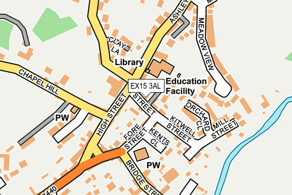 EX15 3AL map - OS OpenMap – Local (Ordnance Survey)