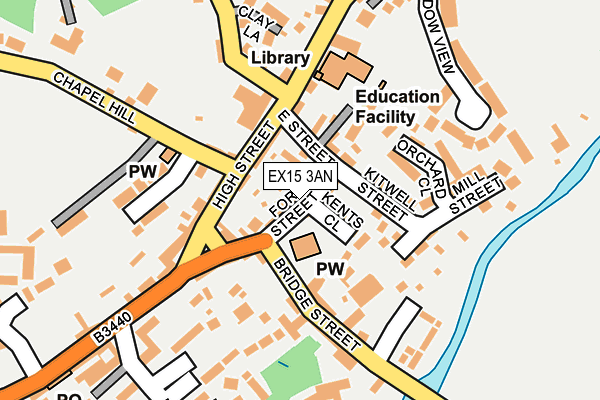EX15 3AN map - OS OpenMap – Local (Ordnance Survey)