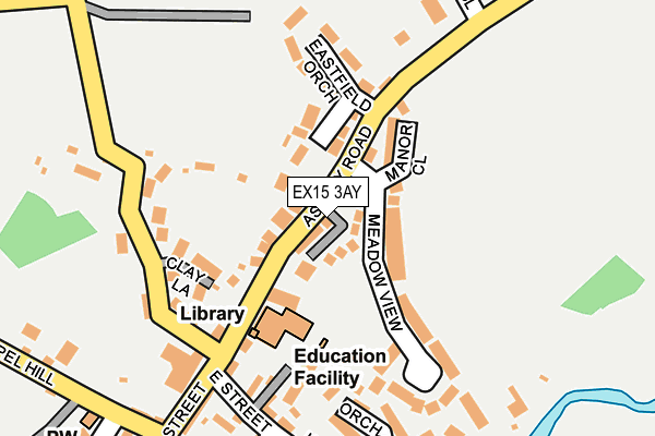 EX15 3AY map - OS OpenMap – Local (Ordnance Survey)