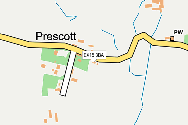EX15 3BA map - OS OpenMap – Local (Ordnance Survey)