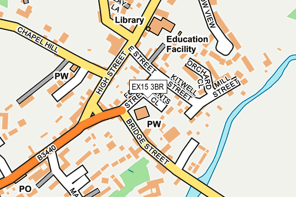 EX15 3BR map - OS OpenMap – Local (Ordnance Survey)