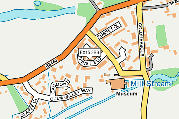 EX15 3BS map - OS OpenMap – Local (Ordnance Survey)