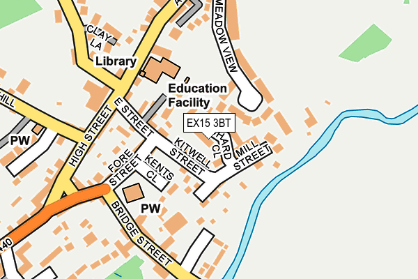 EX15 3BT map - OS OpenMap – Local (Ordnance Survey)
