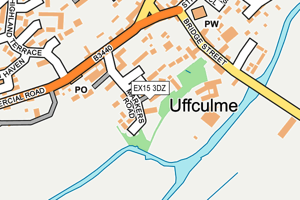 EX15 3DZ map - OS OpenMap – Local (Ordnance Survey)