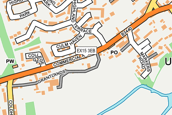 EX15 3EB map - OS OpenMap – Local (Ordnance Survey)