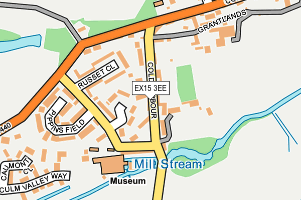 EX15 3EE map - OS OpenMap – Local (Ordnance Survey)