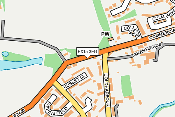 EX15 3EG map - OS OpenMap – Local (Ordnance Survey)