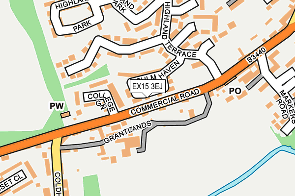 EX15 3EJ map - OS OpenMap – Local (Ordnance Survey)