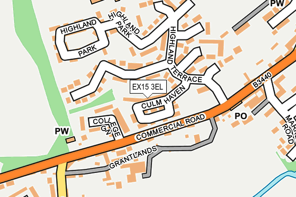 EX15 3EL map - OS OpenMap – Local (Ordnance Survey)