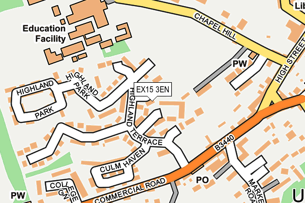 EX15 3EN map - OS OpenMap – Local (Ordnance Survey)