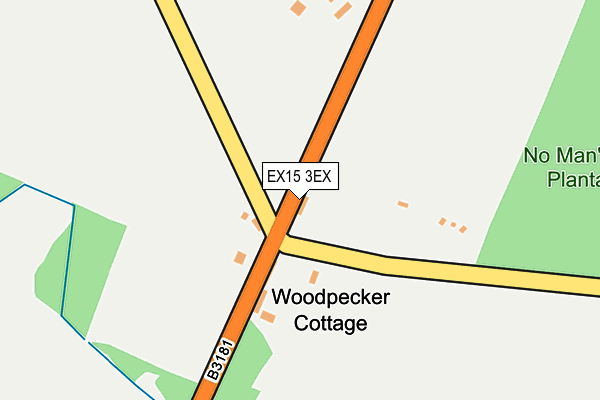 EX15 3EX map - OS OpenMap – Local (Ordnance Survey)