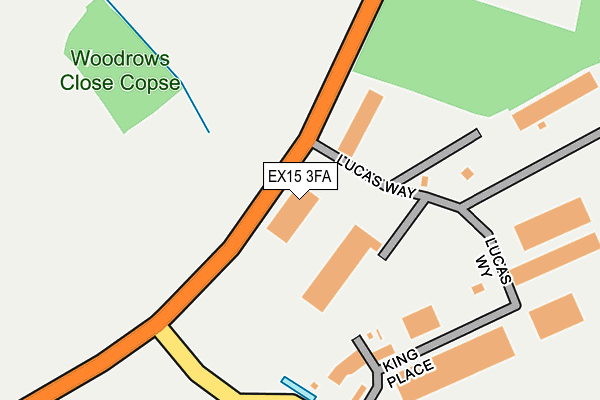 EX15 3FA map - OS OpenMap – Local (Ordnance Survey)