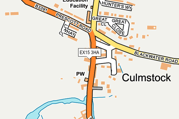 EX15 3HA map - OS OpenMap – Local (Ordnance Survey)