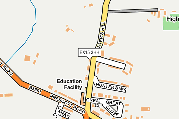 EX15 3HH map - OS OpenMap – Local (Ordnance Survey)
