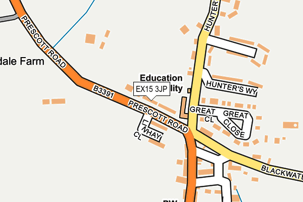 EX15 3JP map - OS OpenMap – Local (Ordnance Survey)