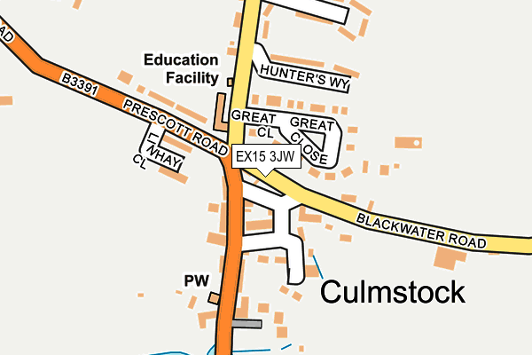 EX15 3JW map - OS OpenMap – Local (Ordnance Survey)