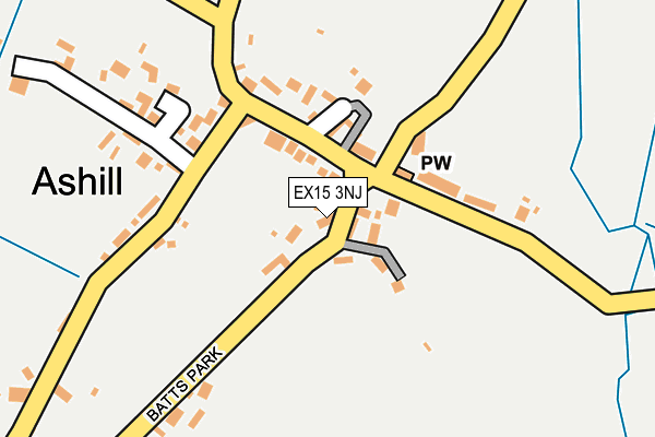 EX15 3NJ map - OS OpenMap – Local (Ordnance Survey)